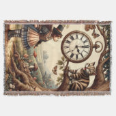 Alice & Cheshire Cat: Whimsical Wonderland Fantasy Decke (Vorderseite)