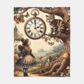 Alice & Cheshire Cat: Whimsical Wonderland Fantasy Fleecedecke (Vorderseite)