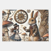 Alice & Cheshire Cat: Whimsical Wonderland Fantasy Geschenkpapier Set (Vorderseite 2)