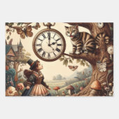 Alice & Cheshire Cat: Whimsical Wonderland Fantasy Geschenkpapier Set (Vorderseite)