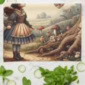 Alice & Cheshire Cat: Whimsical Wonderland Fantasy Geschirrtuch (Gefaltet)