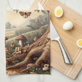 Alice & Cheshire Cat: Whimsical Wonderland Fantasy Geschirrtuch (Viertel Falte)