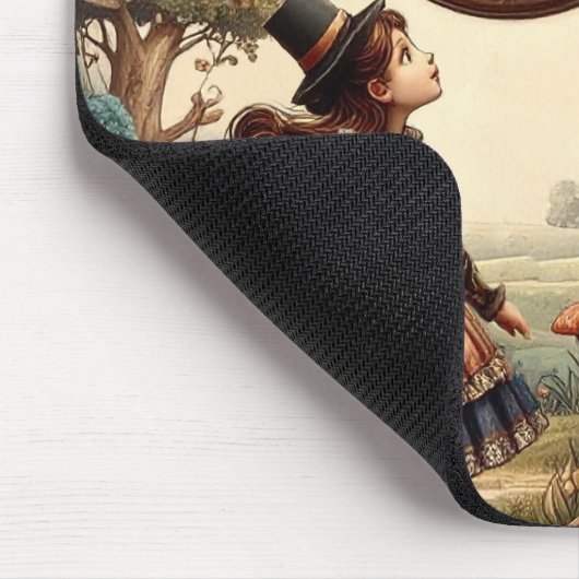 Alice & Cheshire Cat: Whimsical Wonderland Fantasy Mousepad (Ecke)