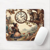 Alice & Cheshire Cat: Whimsical Wonderland Fantasy Mousepad (Mit Mouse)