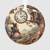 Alice & Cheshire Cat: Whimsical Wonderland Fantasy Ornament (Rückseite)