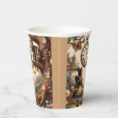 Alice & Cheshire Cat: Whimsical Wonderland Fantasy Pappbecher (Rechts)