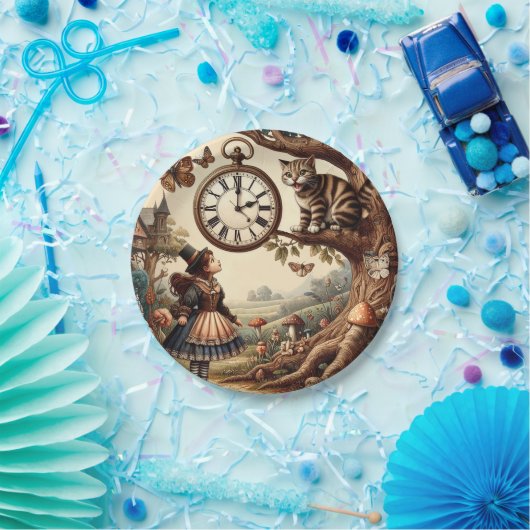 Alice & Cheshire Cat: Whimsical Wonderland Fantasy Pappteller (Party)