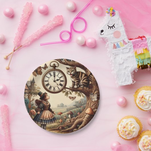 Alice & Cheshire Cat: Whimsical Wonderland Fantasy Pappteller (Party)
