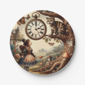 Alice & Cheshire Cat: Whimsical Wonderland Fantasy Pappteller (Vorderseite)