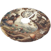 Alice & Cheshire Cat: Whimsical Wonderland Fantasy Polyester Weihnachtsbaumdecke (Schrägansicht)