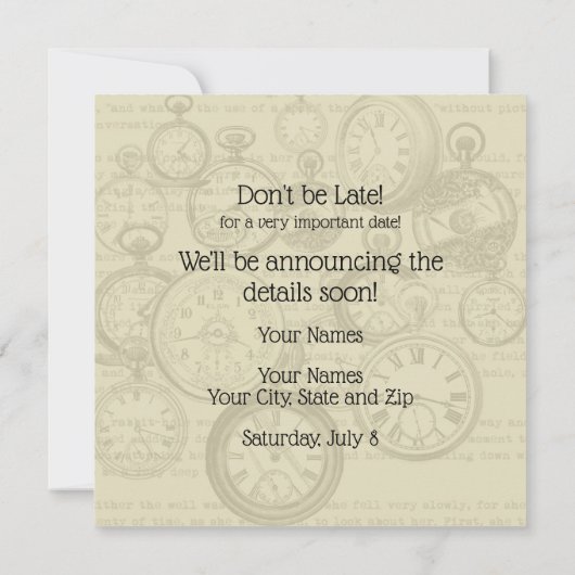 Alice & Cheshire Cat: Whimsical Wonderland Fantasy Save The Date (Rückseite)