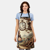Alice & Cheshire Cat: Whimsical Wonderland Fantasy Schürze (Getragen)