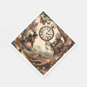 Alice & Cheshire Cat: Whimsical Wonderland Fantasy Serviette (Ecke)