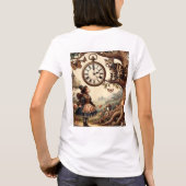 Alice & Cheshire Cat: Whimsical Wonderland Fantasy T-Shirt (Rückseite)