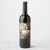 Alice & Cheshire Cat: Whimsical Wonderland Fantasy Weinetikett (Vorderseite)