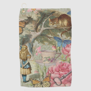 Alice Cheshire Cat Wonderland Baumgarten Golfhandtuch