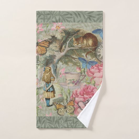 Alice Cheshire Cat Wonderland Tree Garden Badhandtuch Set (Handtuch)