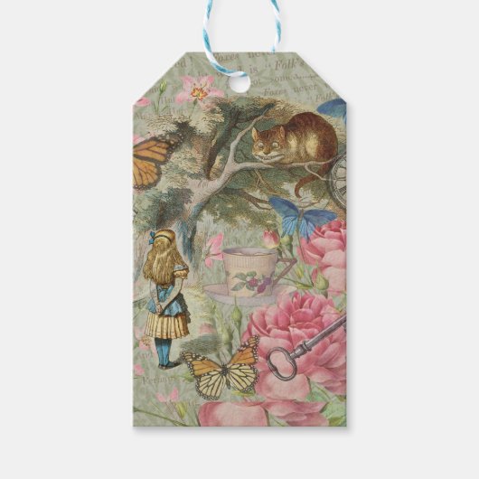 Alice Cheshire Cat Wonderland Tree Garden Geschenkanhänger (Vorderseite)