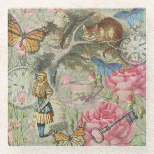 Alice Cheshire Cat Wonderland Tree Garden Glasuntersetzer