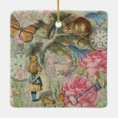Alice Cheshire Cat Wonderland Tree Garden Keramikornament (Rückseite)