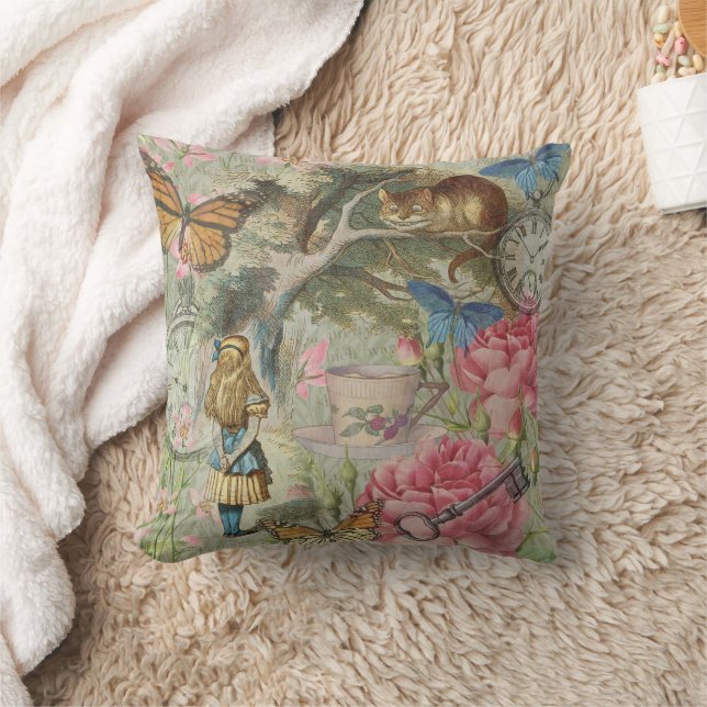 Alice Cheshire Cat Wonderland Tree Garden Kissen (Decke)