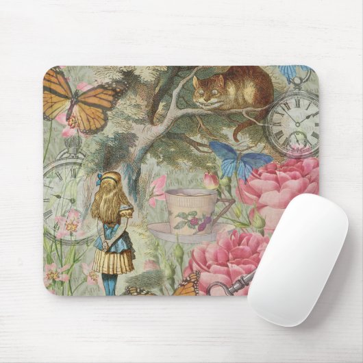 Alice Cheshire Cat Wonderland Tree Garden Mousepad (Mit Mouse)