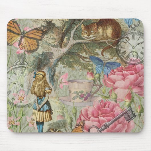 Alice Cheshire Cat Wonderland Tree Garden Mousepad (Vorne)