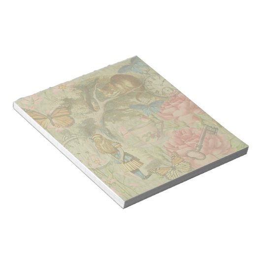 Alice Cheshire Cat Wonderland Tree Garden Notizblock (angewinkelt)