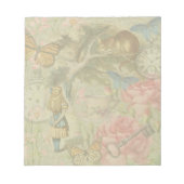 Alice Cheshire Cat Wonderland Tree Garden Notizblock (Vorderseite)
