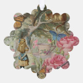 Alice Cheshire Cat Wonderland Tree Garden Ornament Karte (Rückseite)