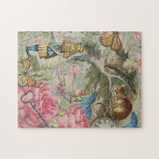 Alice Cheshire Cat Wonderland Tree Garden Puzzle (Horizontal)