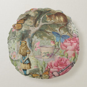 Alice Cheshire Cat Wonderland Tree Garden Rundes Kissen