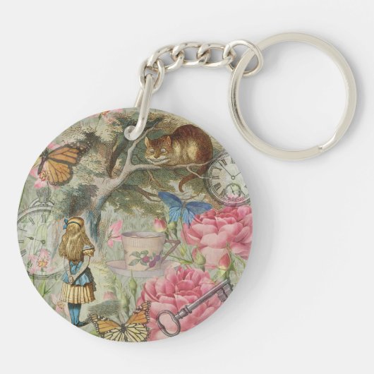 Alice Cheshire Cat Wonderland Tree Garden Schlüsselanhänger (Rückseite)