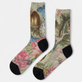 Alice Cheshire Cat Wonderland Tree Garden Socken (Linkes Detail)