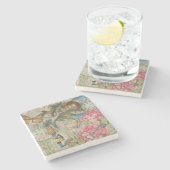 Alice Cheshire Cat Wonderland Tree Garden Steinuntersetzer (Seitenansicht)