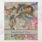 Alice Cheshire Cat Wonderland Tree Garden Weinetikett (Einzelnes Label)