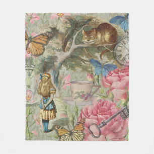 Alice Cheshire Cat Wunderland Baumgarten Fleecedecke
