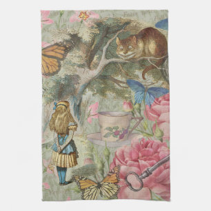 Alice Cheshire Cat Wunderland Baumgarten Geschirrtuch