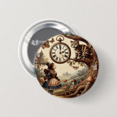 Alice & Cheshire Cat: Wunderliche Wunderland-Fanta Button (Vorne & Hinten)