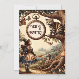 Alice & Cheshire Cat: Wunderliche Wunderland-Fanta Einladung