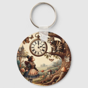 Alice & Cheshire Cat: Wunderliche Wunderland-Fanta Schlüsselanhänger