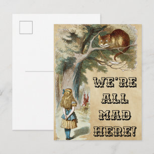 Alice - Cheshire-Katze 1890 - WIR SIND ALLE HIER V Postkarte