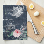 Alice Curioser Wonderland Blue Pink Tea Towel Geschirrtuch (Viertel Falte)