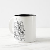 Alice, das Gryphon und der Scheinschildkröte-Tanz Zweifarbige Tasse (Vorderseite Links)