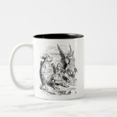 Alice, das Gryphon und der Scheinschildkröte-Tanz Zweifarbige Tasse (Links)
