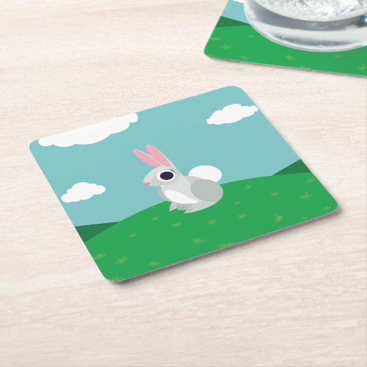 Alice das Kaninchen Rechteckiger Pappuntersetzer (angewinkelt)