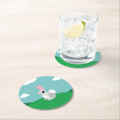 Alice das Kaninchen Runder Pappuntersetzer (Vor Ort)