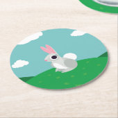Alice das Kaninchen Runder Pappuntersetzer (Angewinkelt)