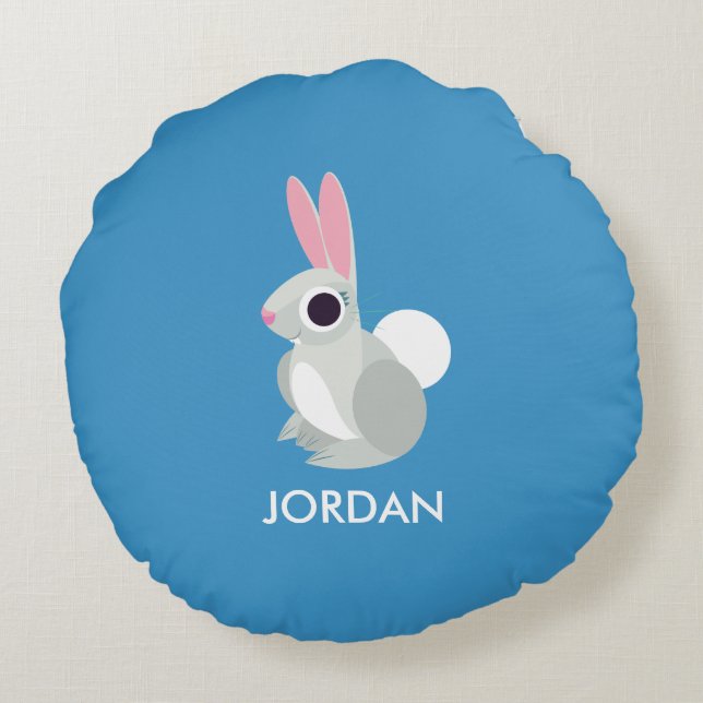 Alice das Kaninchen Rundes Kissen (Rückseite)