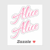 Alice Decorative Name in Pink x2 Aufkleber (Blatt)